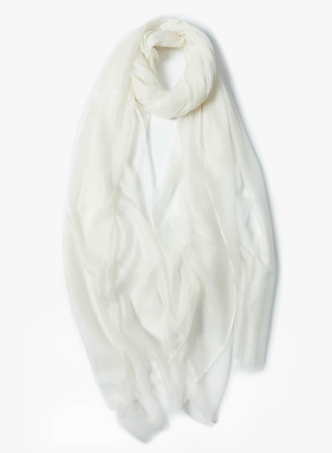 Featherlight 100% Cashmere Wrap Scarf – Ultimate Travel Luxury, Pure and Delicate in white