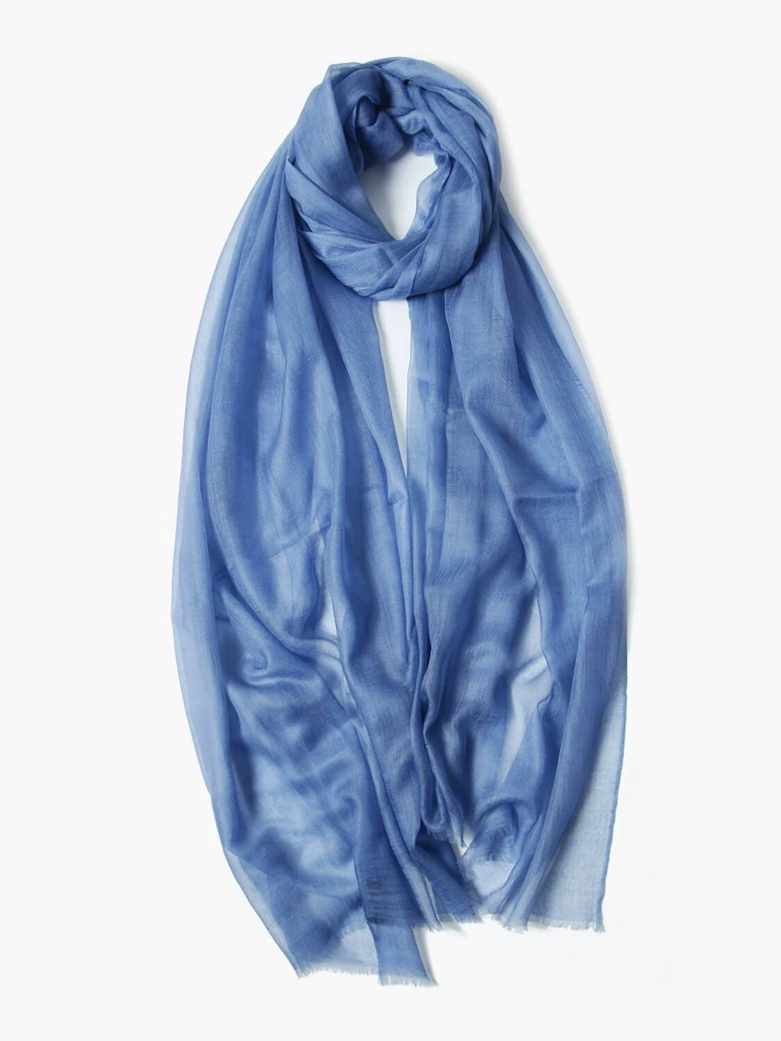 Featherlight 100% Cashmere Wrap Scarf – Ultimate Travel Luxury, Pure and Delicate in blue
