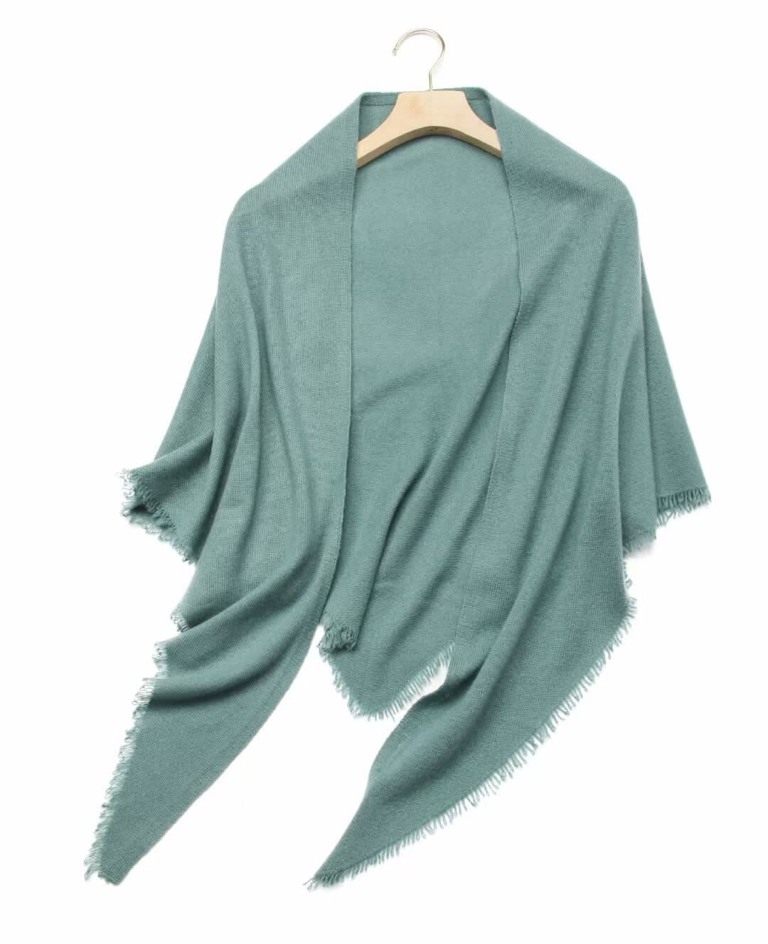 pure cashmere green scarf shawl