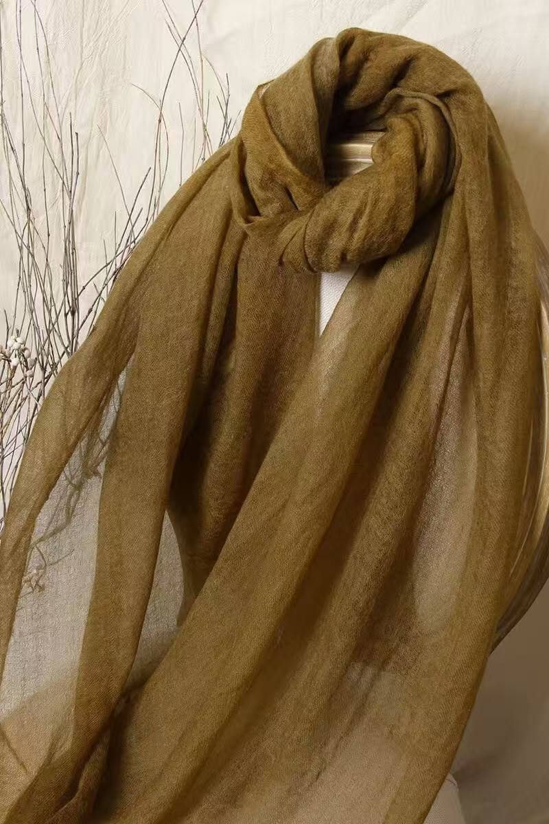 100% Cashmere Ultra-Light Textured Shawl Scarf | Luxury Wrap for Women