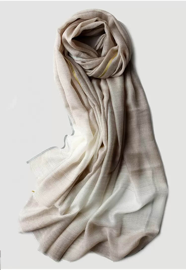 Camel color-woven gradient cashmere wrap lightweight soft breathable cashmere”