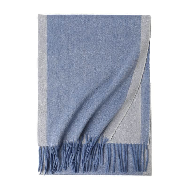 men's Woven Cashmere Scarf in blue