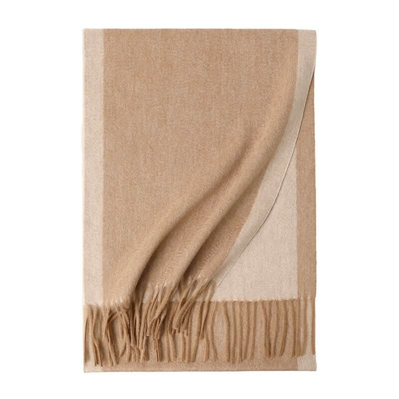 men's Woven Cashmere Scarf in camel