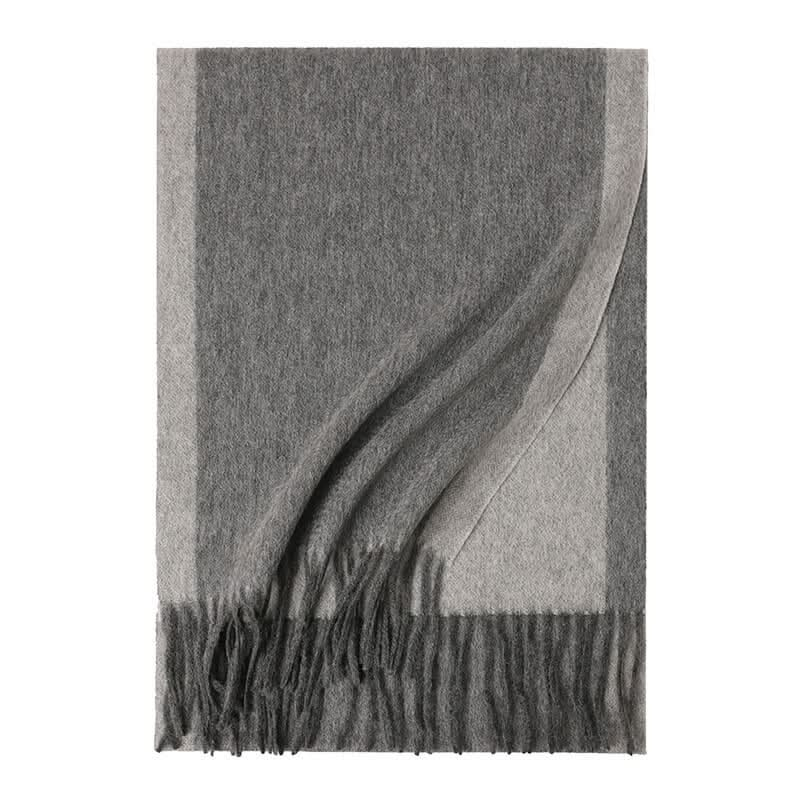 men's Woven Cashmere Scarf in grey