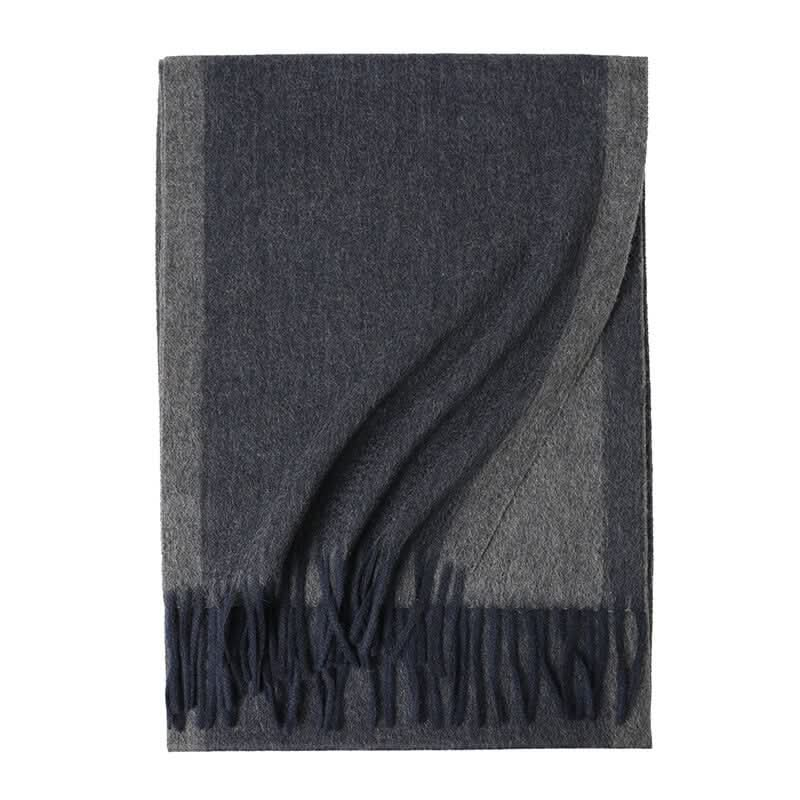 men's Woven Cashmere Scarf in blue grey