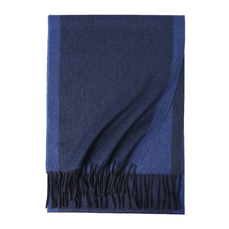 men's Woven Cashmere Scarf in navy blue