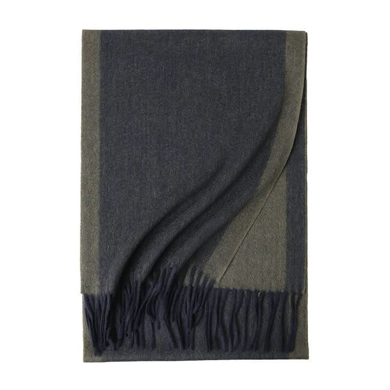 men's Woven Cashmere Scarf in dark green