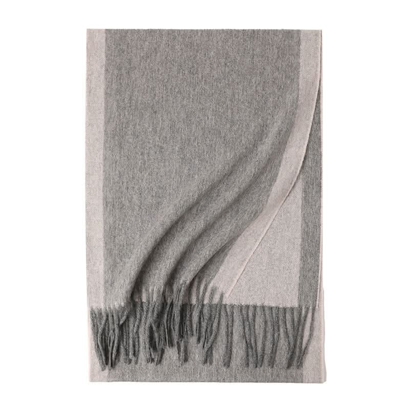 men's Woven Cashmere Scarf in light grey