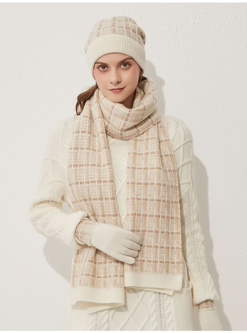 cashmere scarf glove hat sets