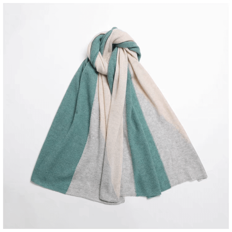 cashmere scarf green and grey