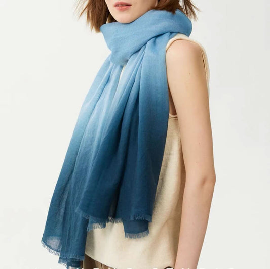 women's cashmere scarf shawl in blue color