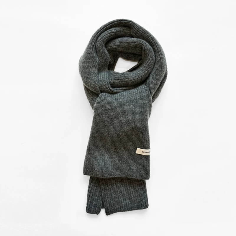 warm heavyweight cashmere scarf 200 gram ribbed knit