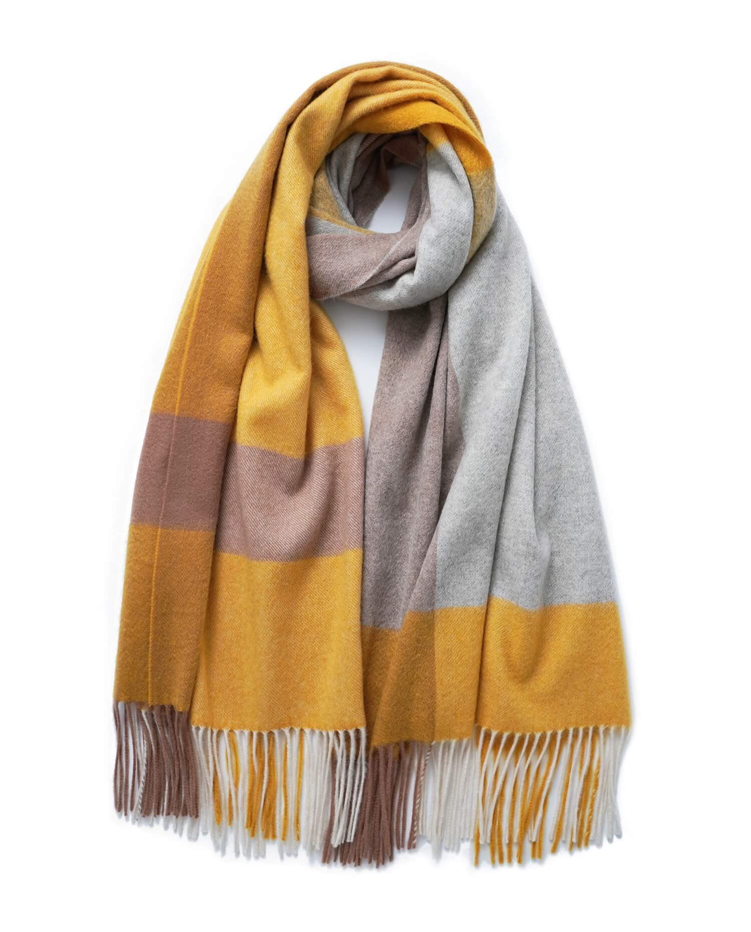 three-tone checkerboard patterns 100% cashmere shawl scarf