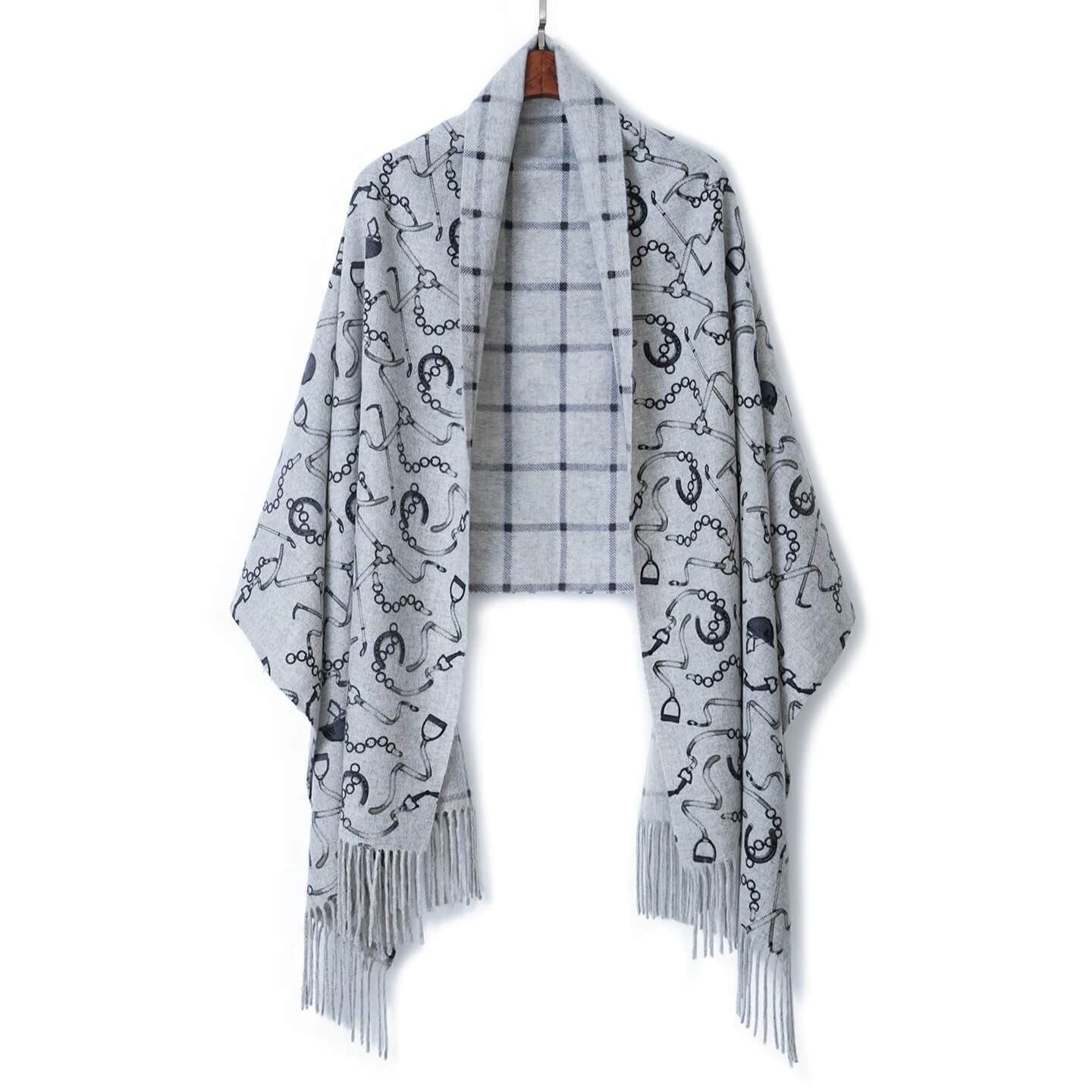 Reversible 100% Cashmere Scarf Wrap for women