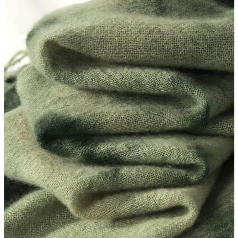 Hand-Dyed women's 100% pure Cashmere Shawl for Women in green color