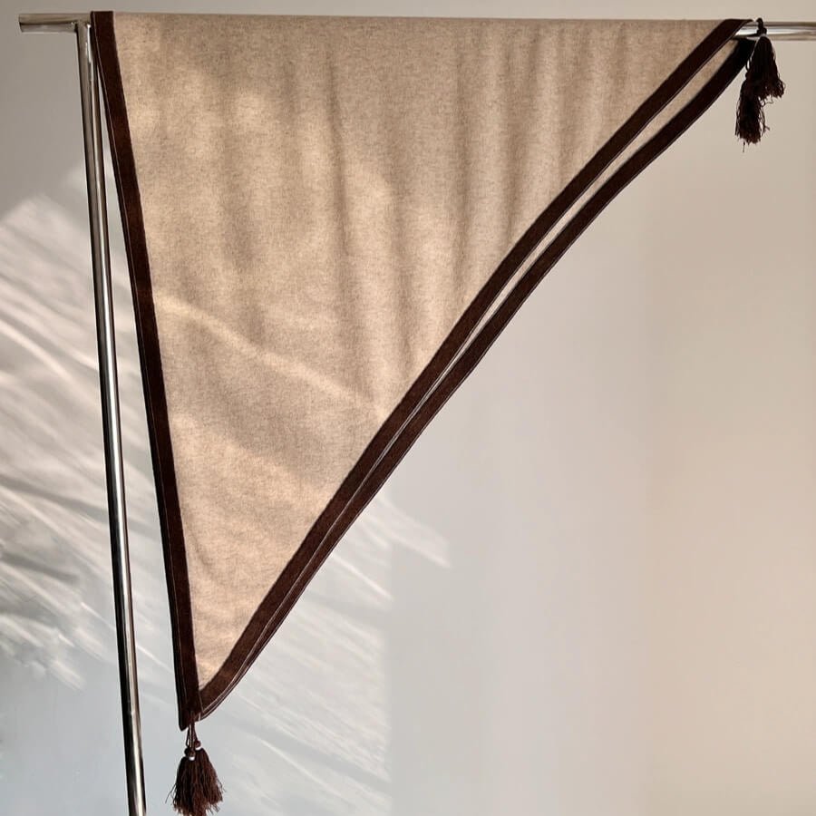 Oversized Bohemian Cashmere Shawl in beige 