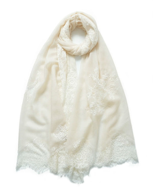 women's pure cashmere white scarf shawl