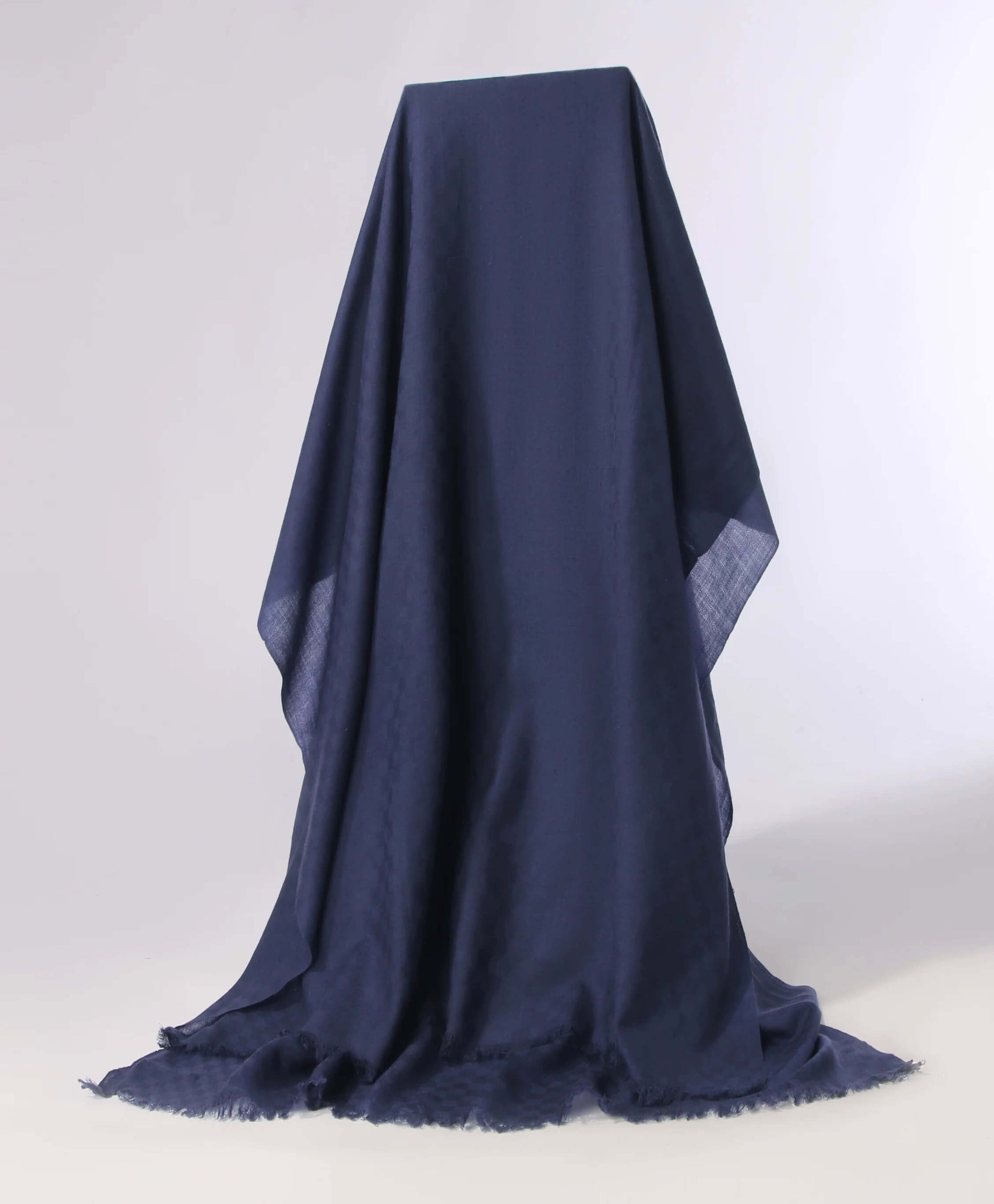 Luxury pure cashmere stole in navy blue perfect for spring and summer
