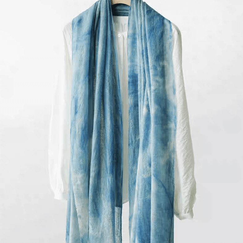  ultra-lightweight 100% Cashmere Scarf Shawl in sky blue 