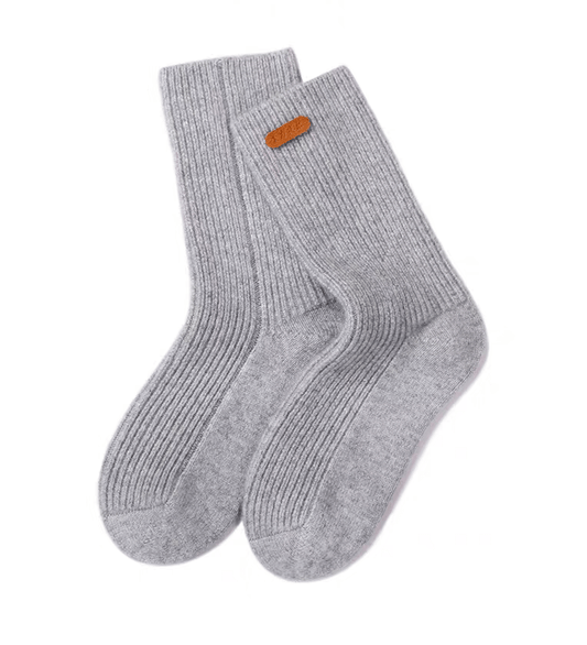 cashmere ribbed bed socks