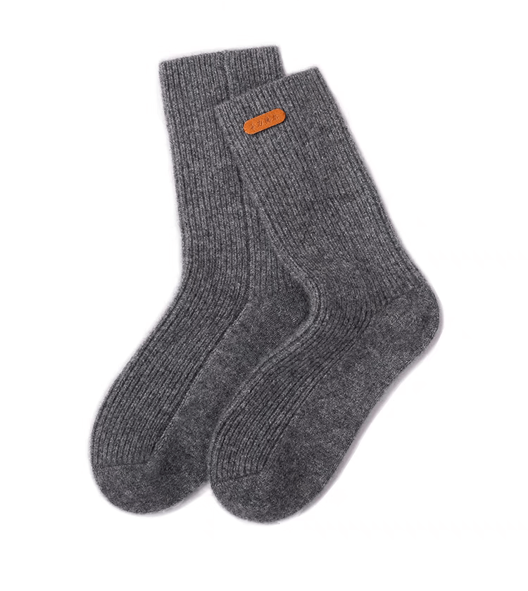 cashmere ribbed bed socks