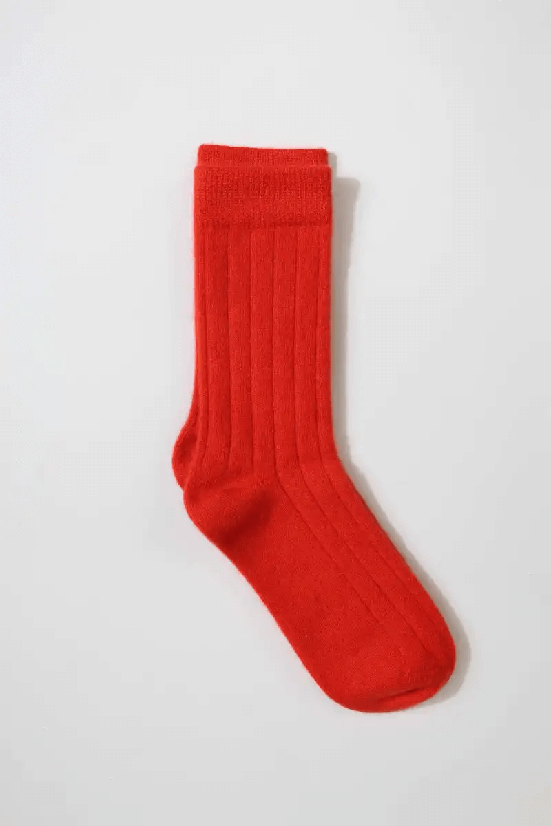 cashmere socks for ladies in orange