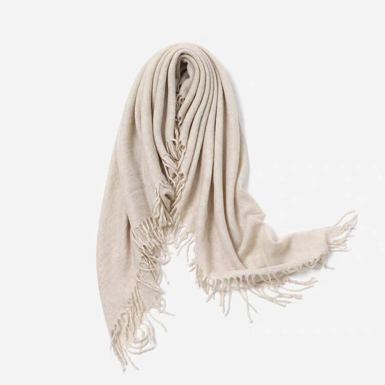 Pure white cashmere scarf 100x100 cm for women