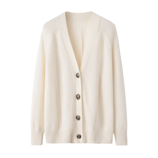 women's cashmere V neck cardigan sweater