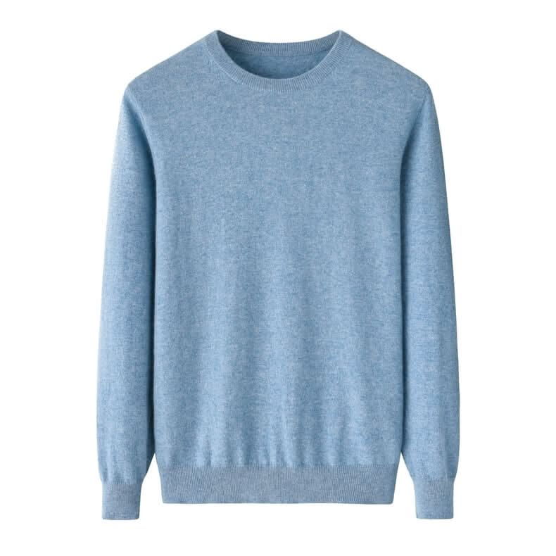 blue cashmere crew neck sweater mens