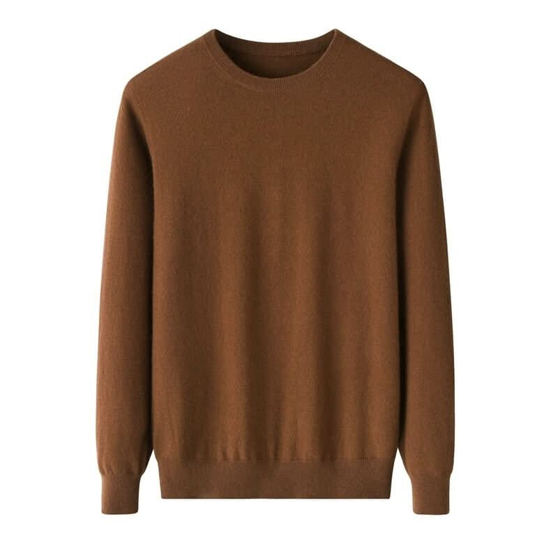 dark brown cashmere crew neck sweater mens