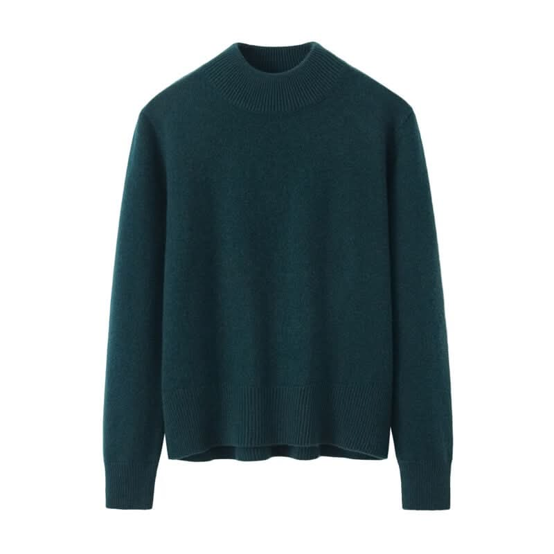 green color cashmere crew neck light weight sweaters