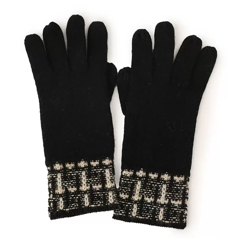 Women’s 100% cashmere touchscreen winter gloves elegant design