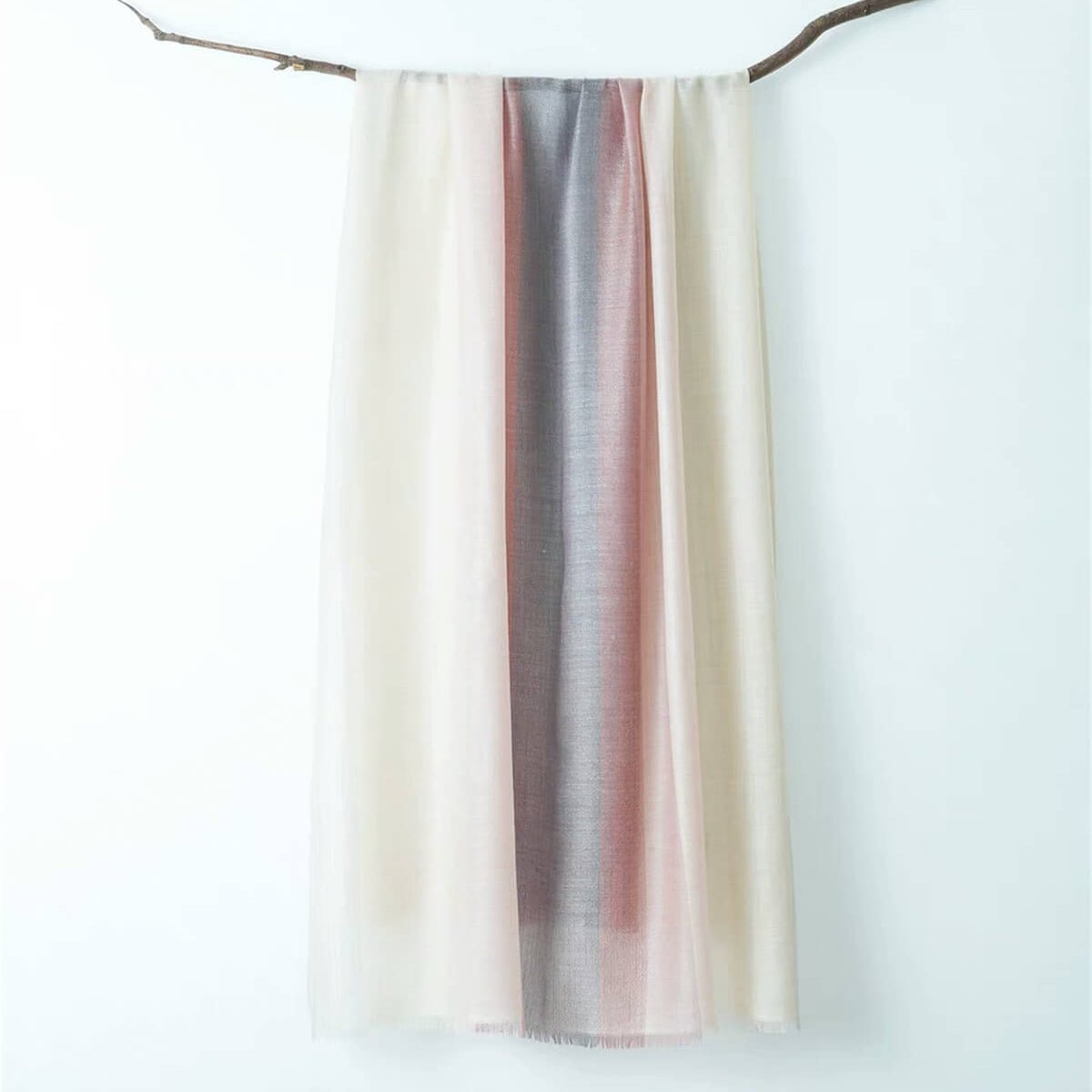 Artisanal 100% Cashmere Scarf Shawl – Axial Ombré Weave 