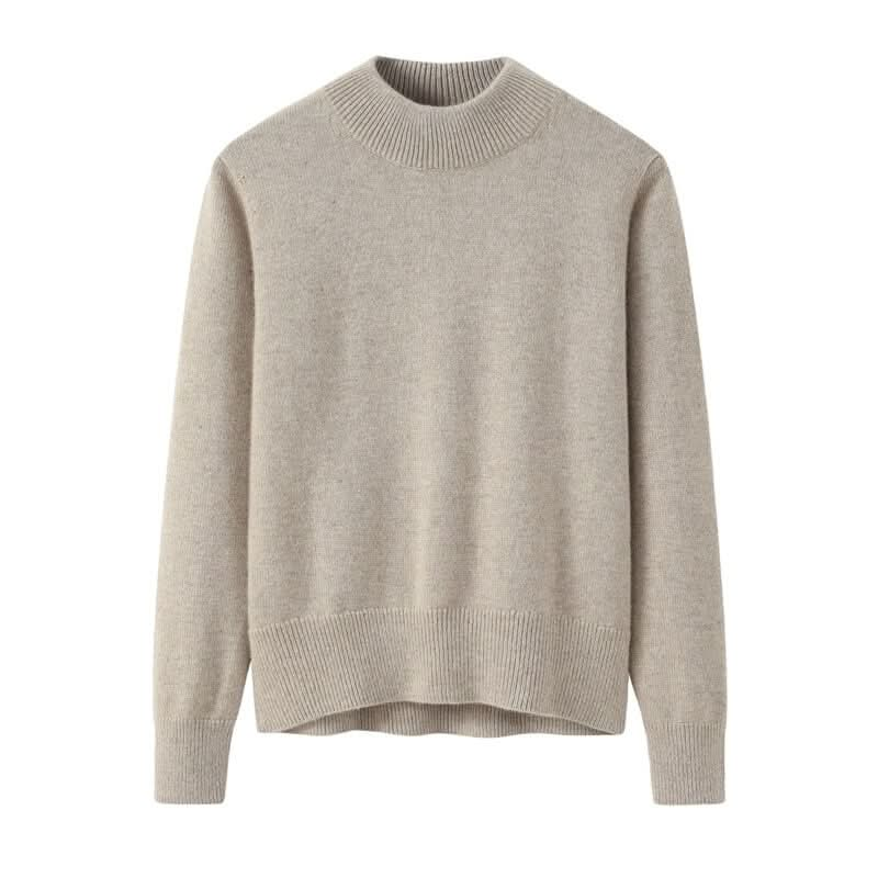 camel color cashmere mock neck sweaters for FW24