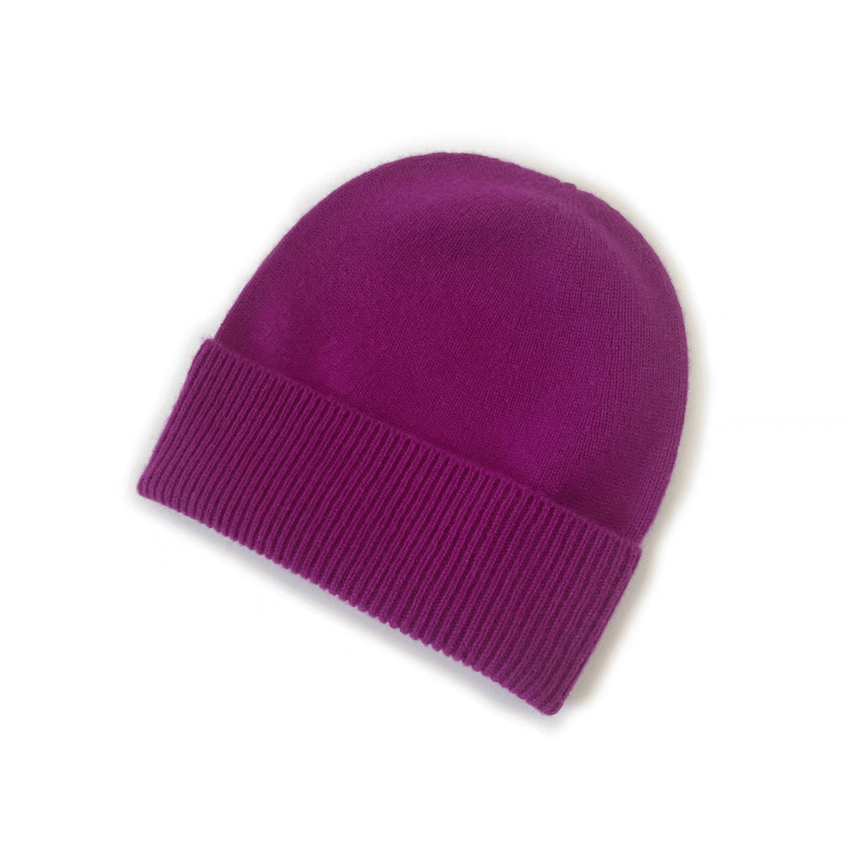 women cashmere beanie in berry purple color 