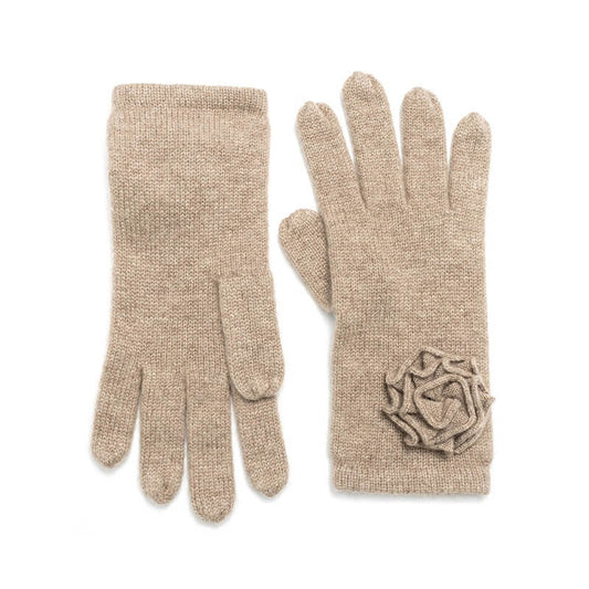 100% cashmere glove with flowers