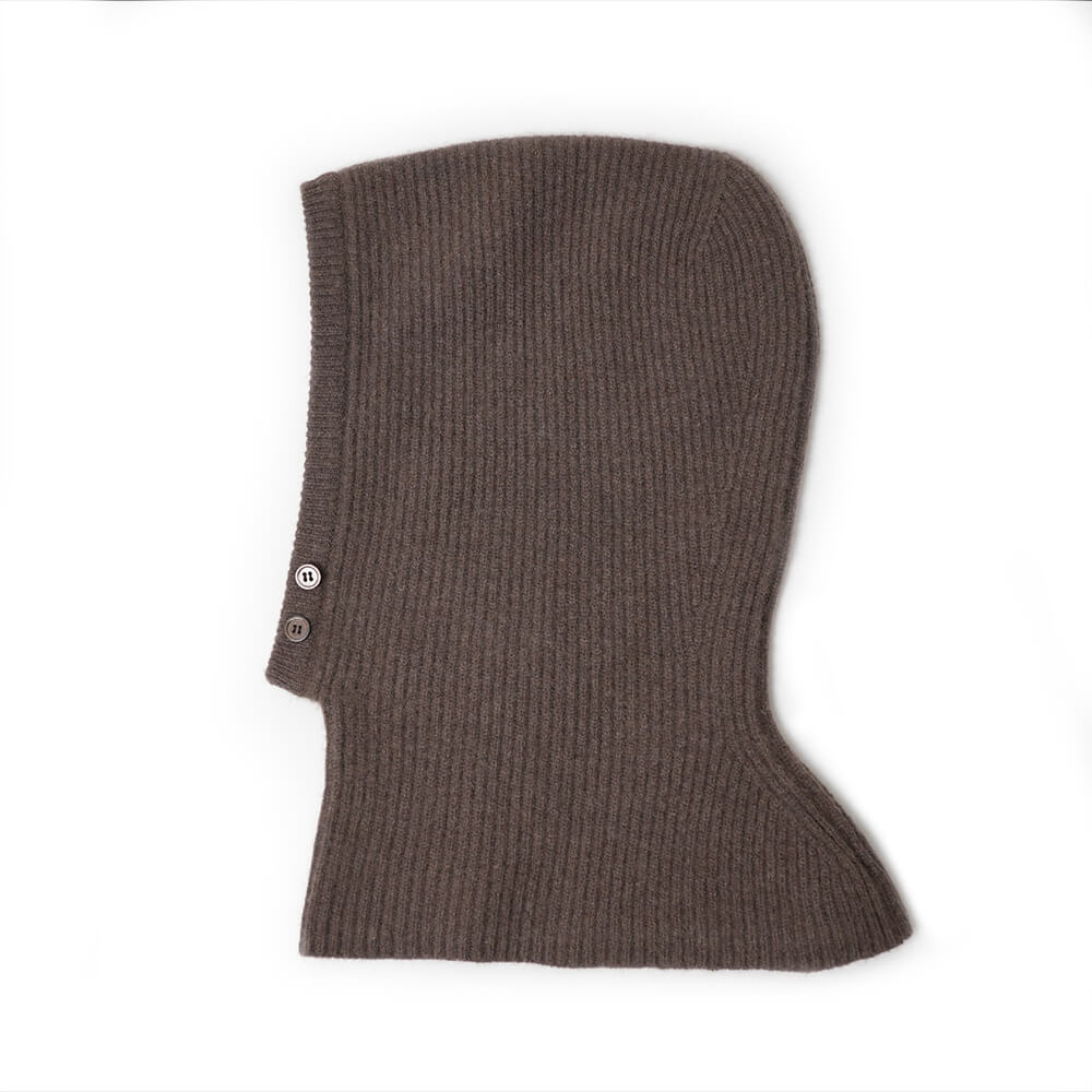 Warm 100% Cashmere Women’s Balaclava Beanie in brown