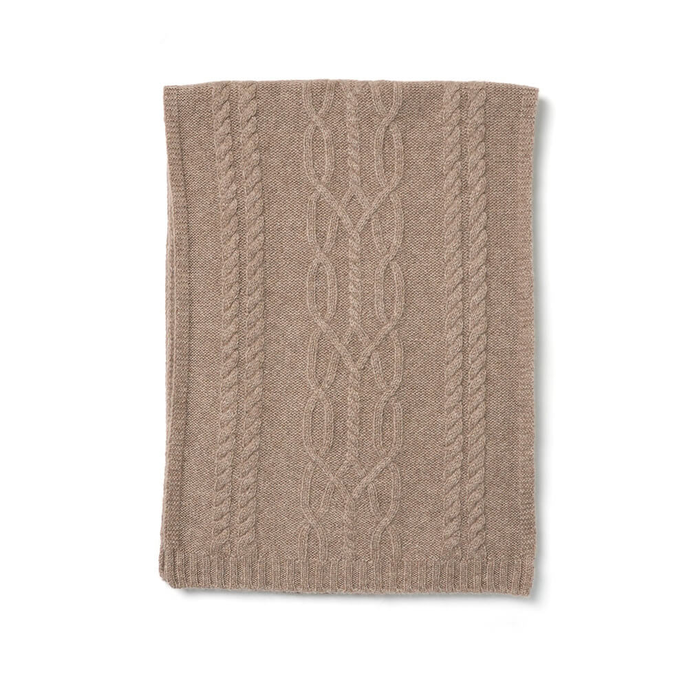 Luxurious 100% Cashmere Cable Knit Scarf for Women