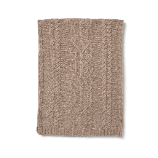 Luxurious 100% Cashmere Cable Knit Scarf for Women