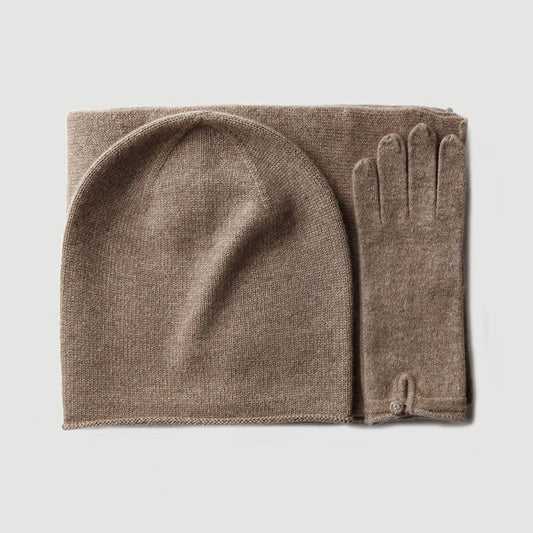 100% cashmere gift hat, glove,scarf set