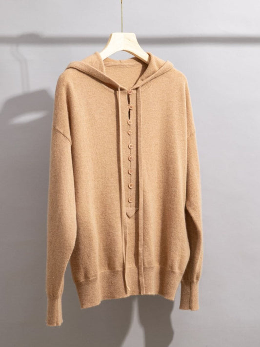 100% cashmere hoodie sweater