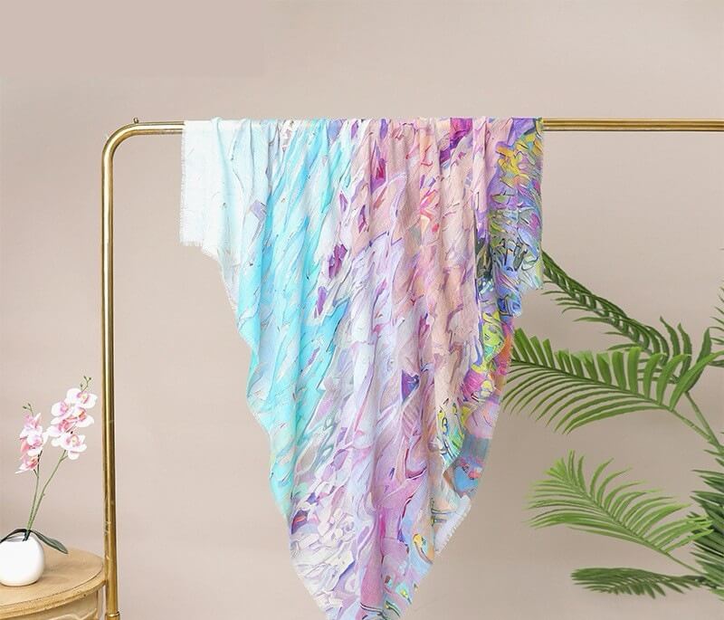 Ethereal 100% Cashmere Printed Square Scarf
