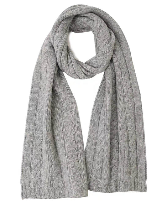 Women's cable knitting cashmere scarf