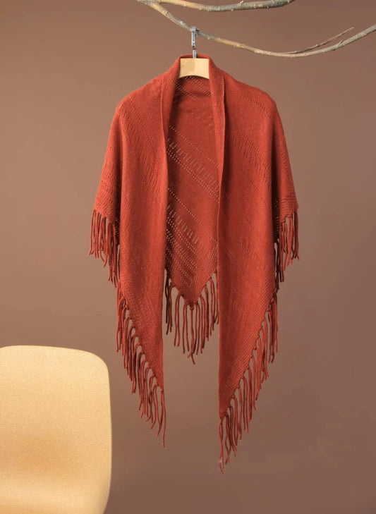 100% cashmere scarf triangular tassel shawl