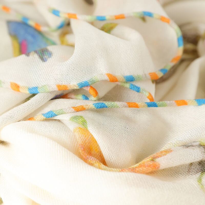 Ethereal 100% Cashmere Printed Square Scarf