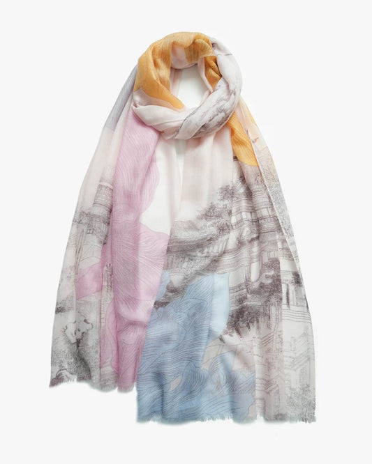women's 100% cashmere print scarf shawl