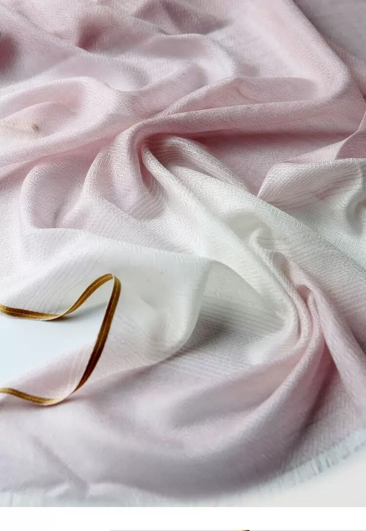Lightweight 100% Cashmere Gradient Scarf Shawl in light pink