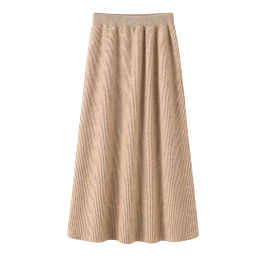 100% cashmere skirts ribbed knitting