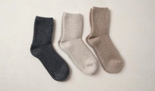 Women's cashmere bed socks ribbed chunky socks
