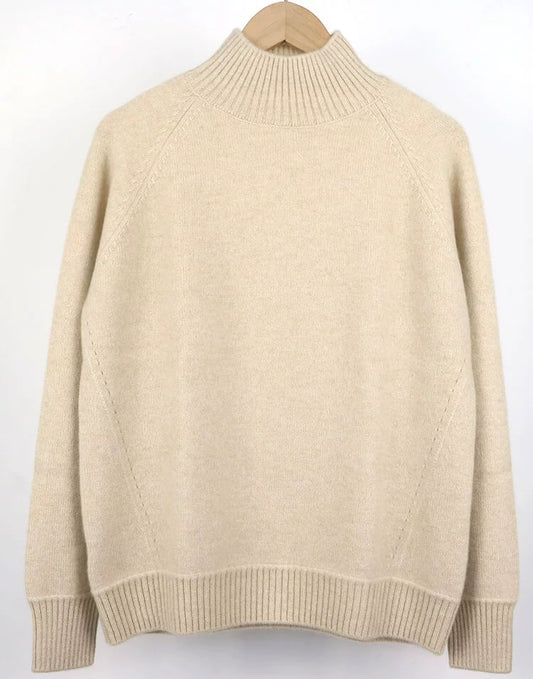 100% cashmere mock neck sweater